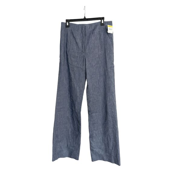Veronica Beard Jude Linen Wide Leg Pants Blue Melange Size 10 New - Picture 5 of 9